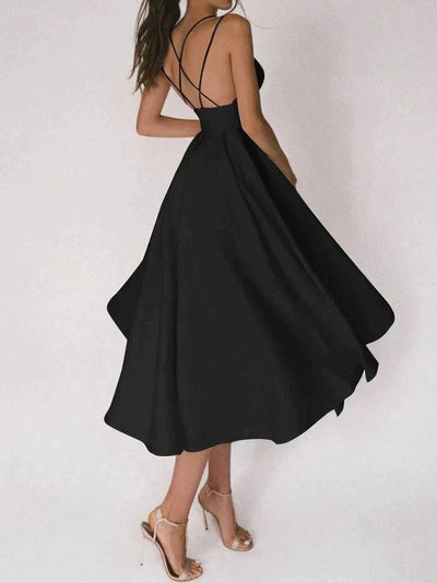 Robe Midi Mandy – Élégance et Confort avec Dos Nu et Décolleté en V