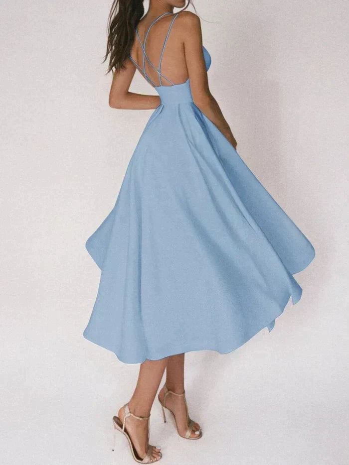 Robe Midi Mandy – Élégance et Confort avec Dos Nu et Décolleté en V