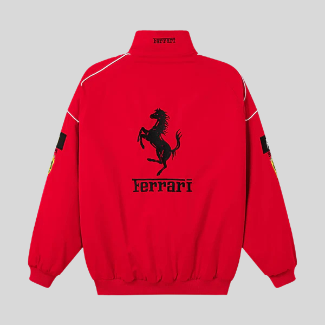 Veste de Course Ferrari Vintage Unisexe – Style Rétro F1