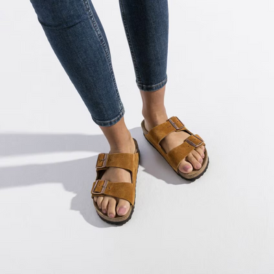 Arizona Suède | Sandales Cuir Velours Lit de Pied Souple – Confort Anatomique Décontracté