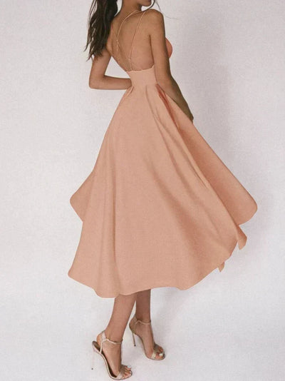 Robe Midi Mandy – Élégance et Confort avec Dos Nu et Décolleté en V