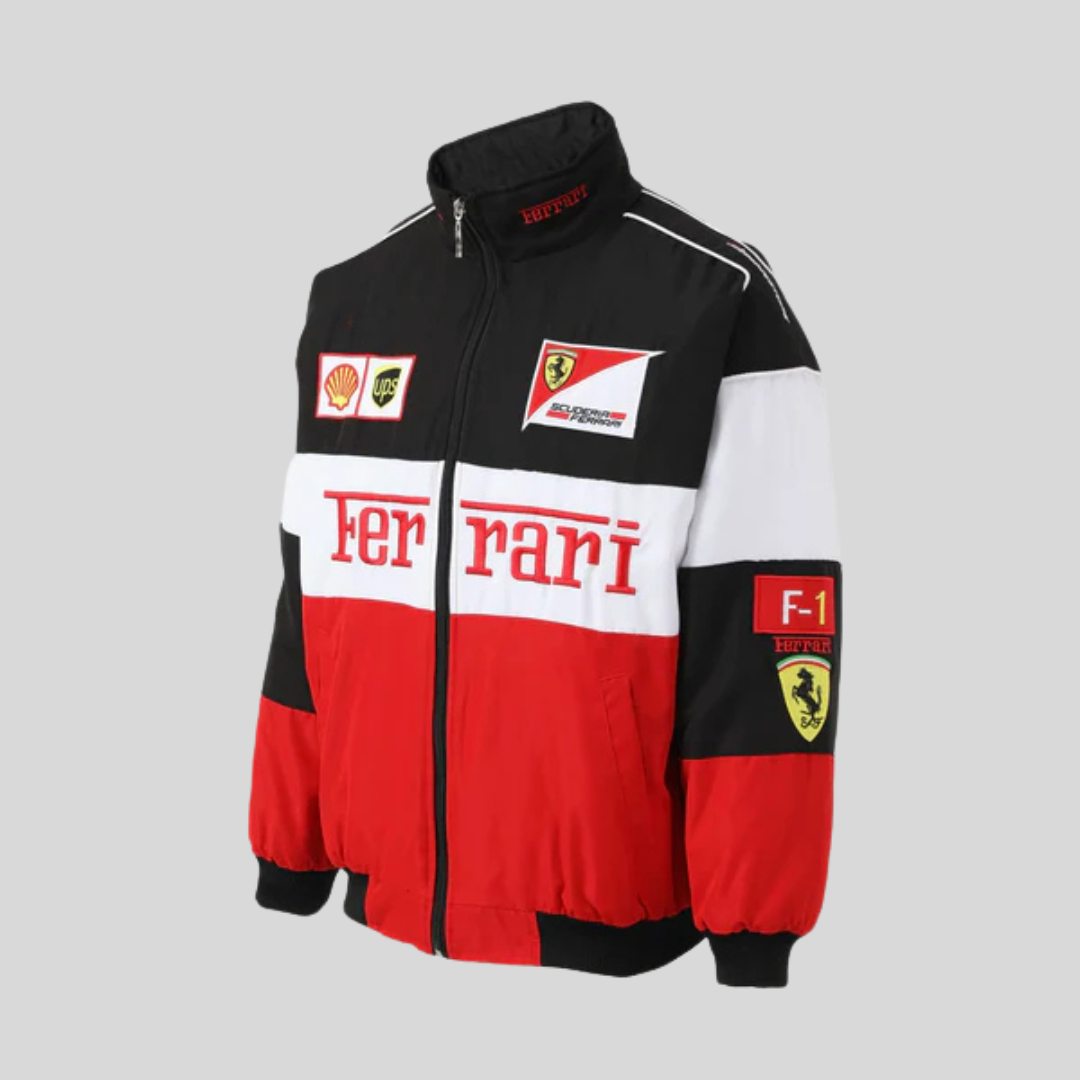 Veste de Course Ferrari Vintage Unisexe – Style Rétro F1