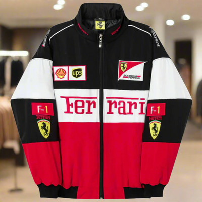 Veste de Course Ferrari Vintage Unisexe – Style Rétro F1