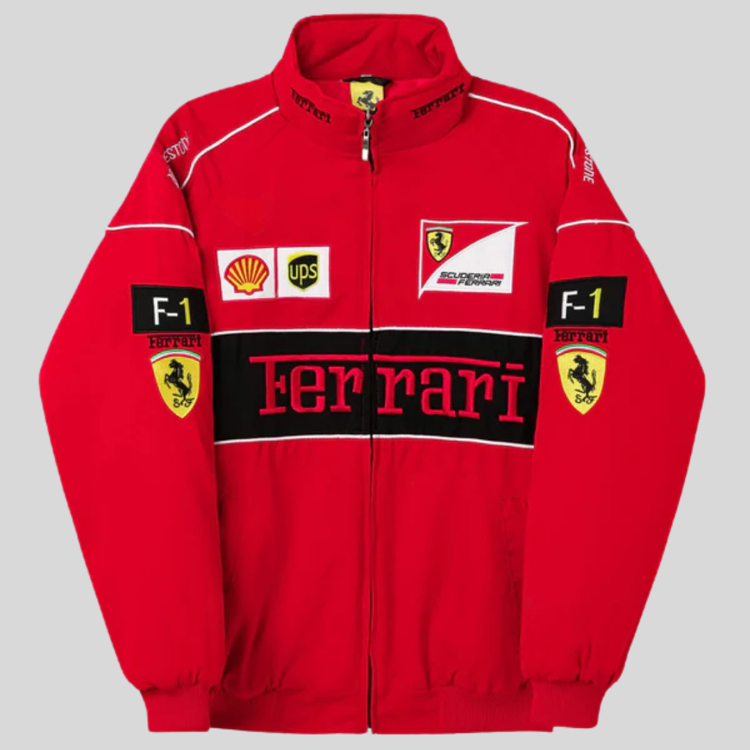 Veste de Course Ferrari Vintage Unisexe – Style Rétro F1