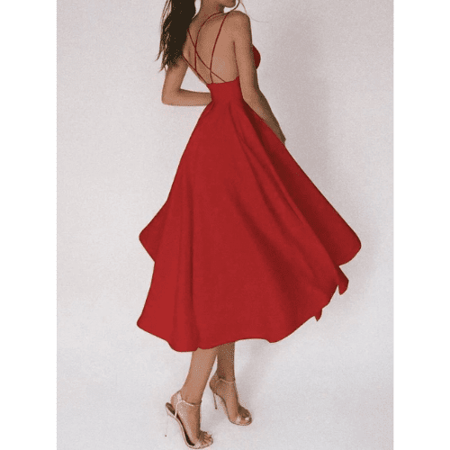 Robe Midi Mandy – Élégance et Confort avec Dos Nu et Décolleté en V