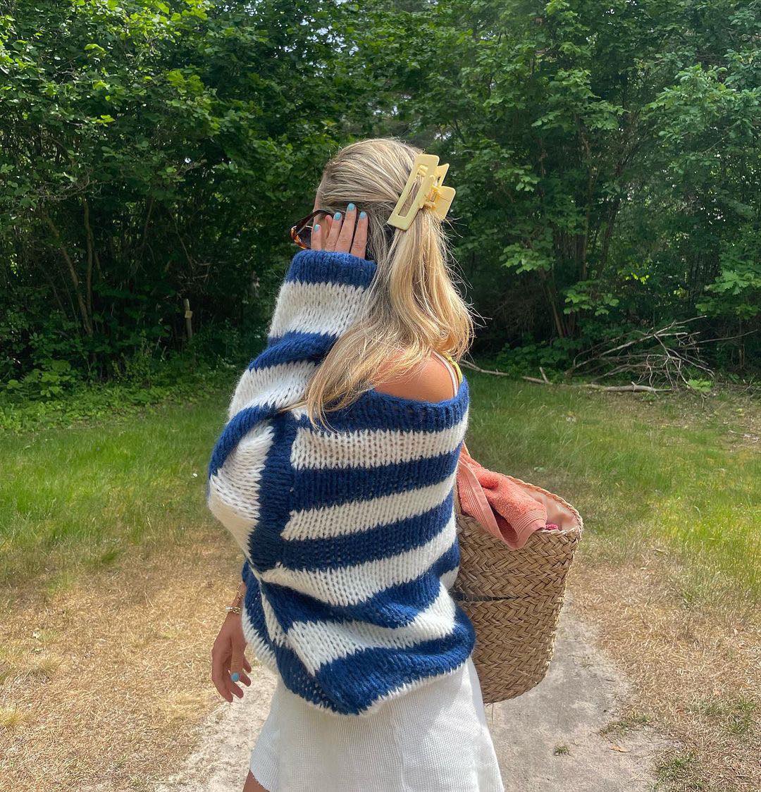 Bonafita Liana | Liana Pull en Tricot à Rayures – Confort Douillet et Élégance Décontractée