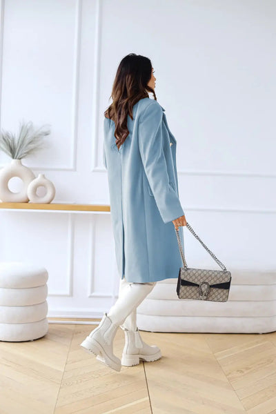 AURELIA – Manteau long en laine à double boutonnage, élégant et intemporel