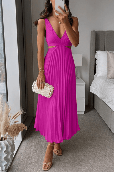 Bonafita Kacey Robe Plissée – Élégance intemporelle avec Découpes Stylisées