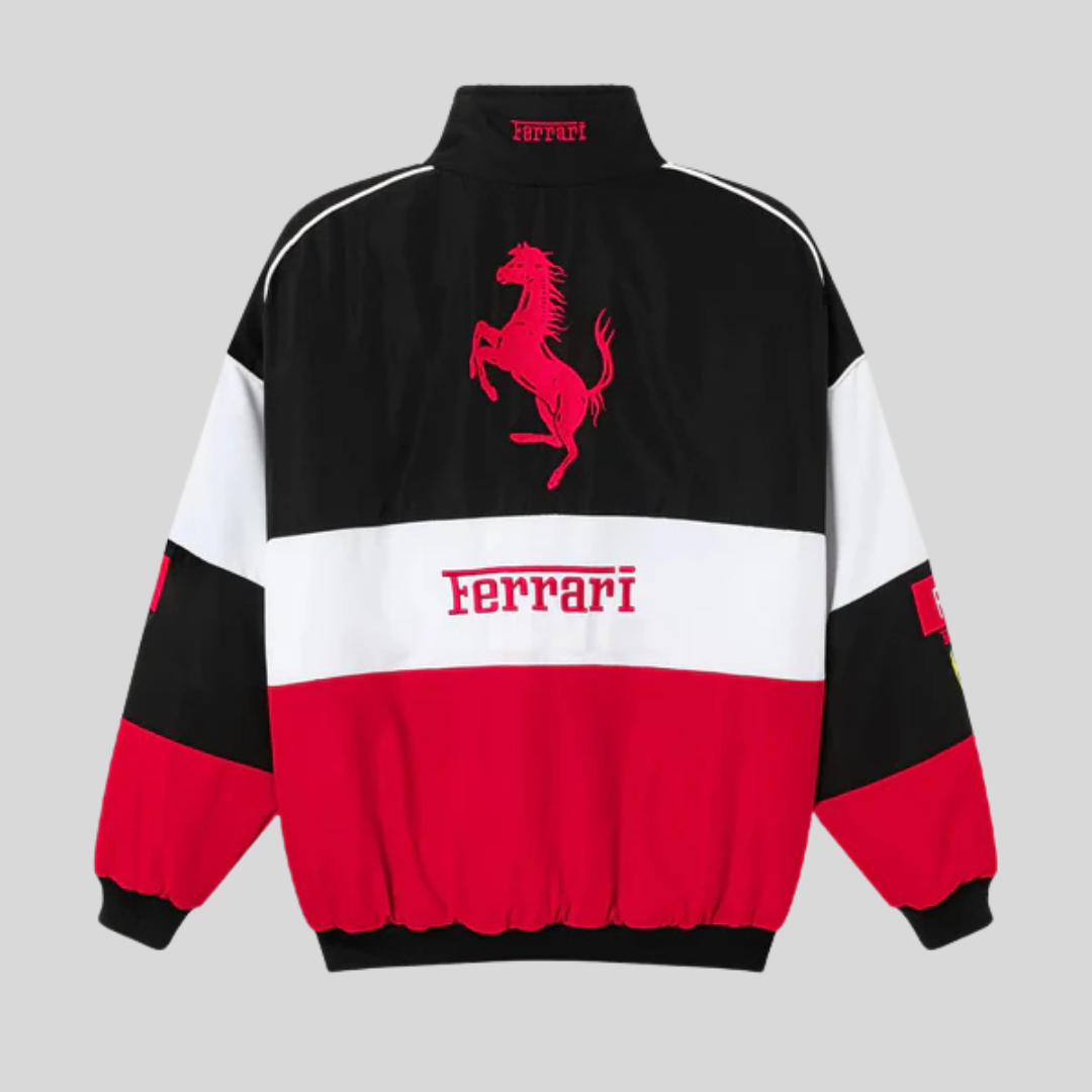 Veste de Course Ferrari Vintage Unisexe – Style Rétro F1