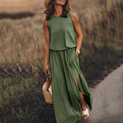 Robe Maxi Jonna – Élégance rétro sans manches, confortable et tendance