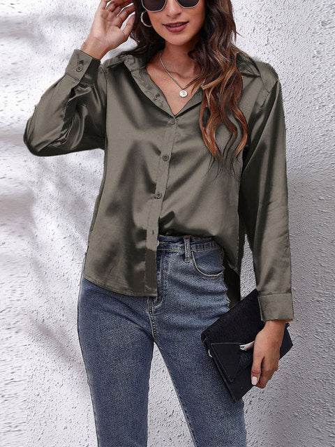 Blouse en Soie Luxueuse – Élégance et Confort avec Manches Longues