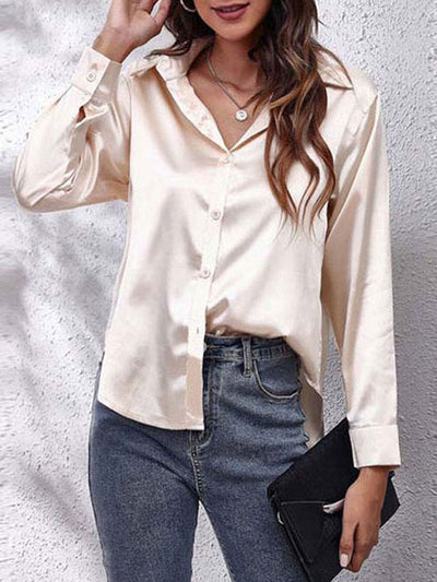 Blouse en Soie Luxueuse – Élégance et Confort avec Manches Longues