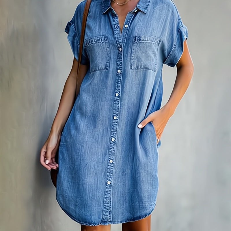 Robe SADIE V-Ausschnitt – Élégance et confort au quotidien