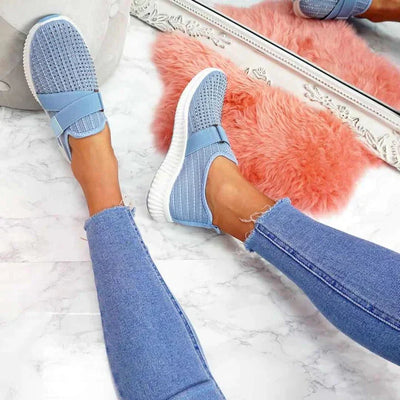 Baskets Slip-On Femme avec Velcro – Confort & Style au Quotidien