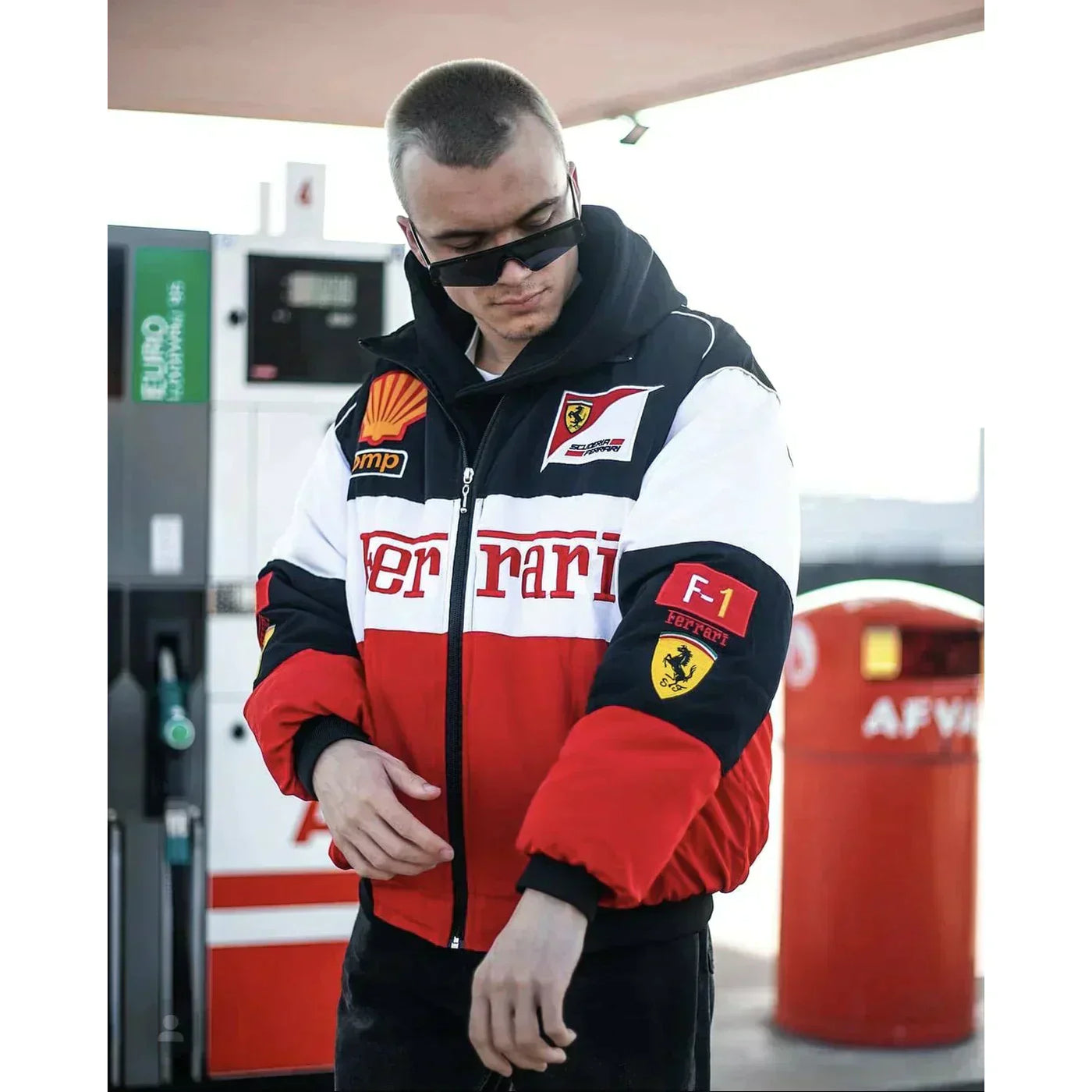 Veste de Course Ferrari Vintage Unisexe – Style Rétro F1