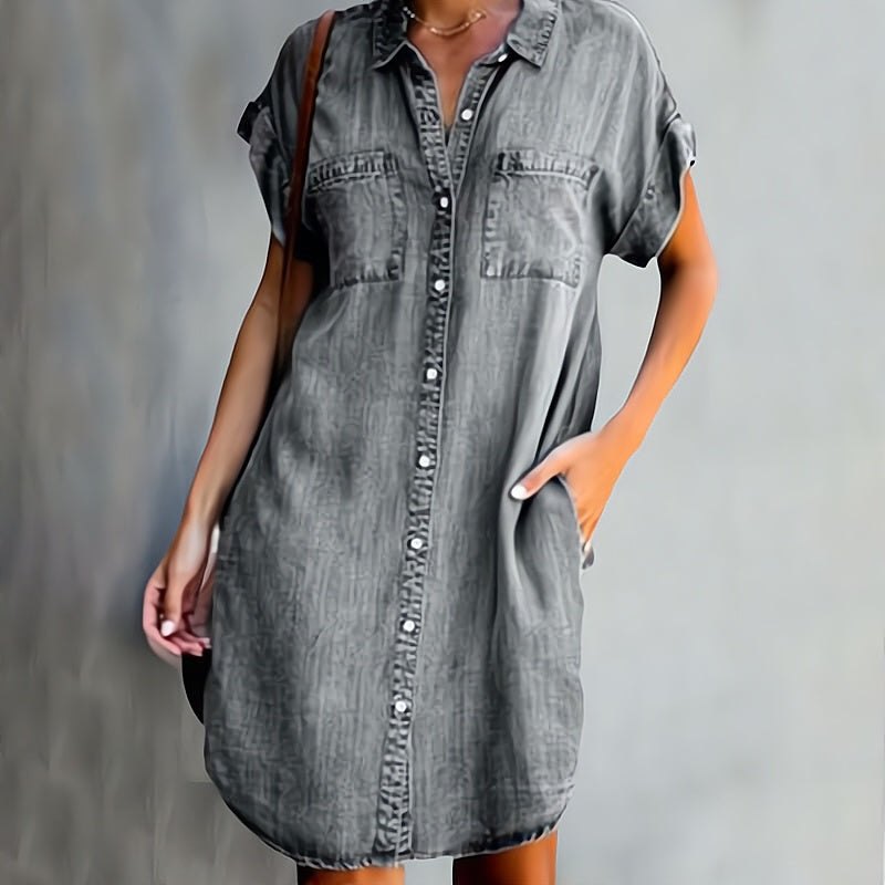 Robe SADIE V-Ausschnitt – Élégance et confort au quotidien