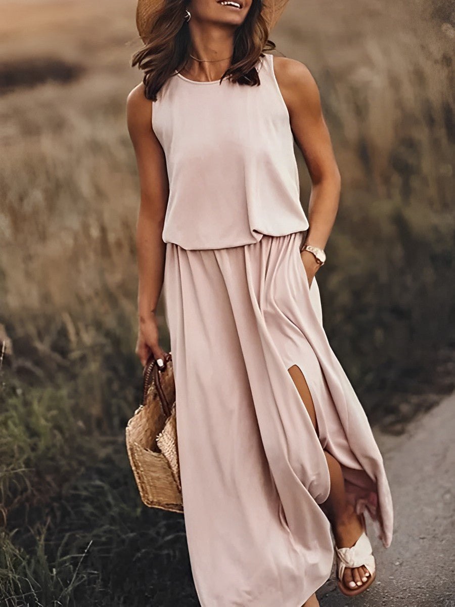 Robe Maxi Jonna – Élégance rétro sans manches, confortable et tendance