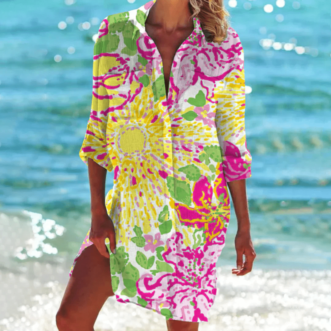 Robe d'Été Catherine – Élégance Féminine en Coupe A-Line, Idéale pour l'Été