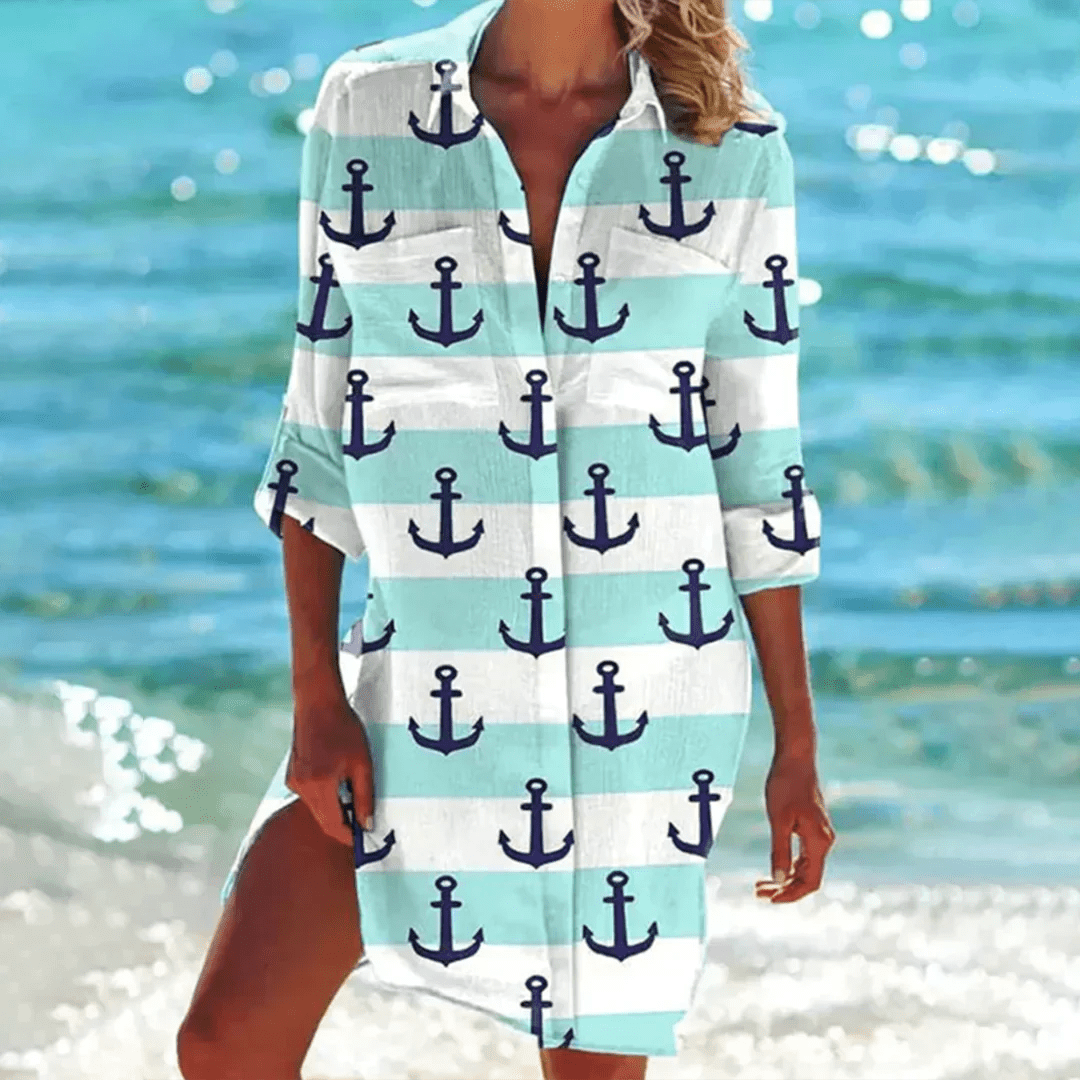 Robe d'Été Catherine – Élégance Féminine en Coupe A-Line, Idéale pour l'Été