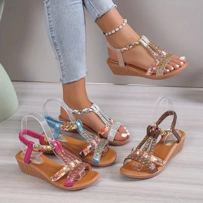 Sandales Orthopédiques Olivette à Strass – Style et Confort au Quotidien