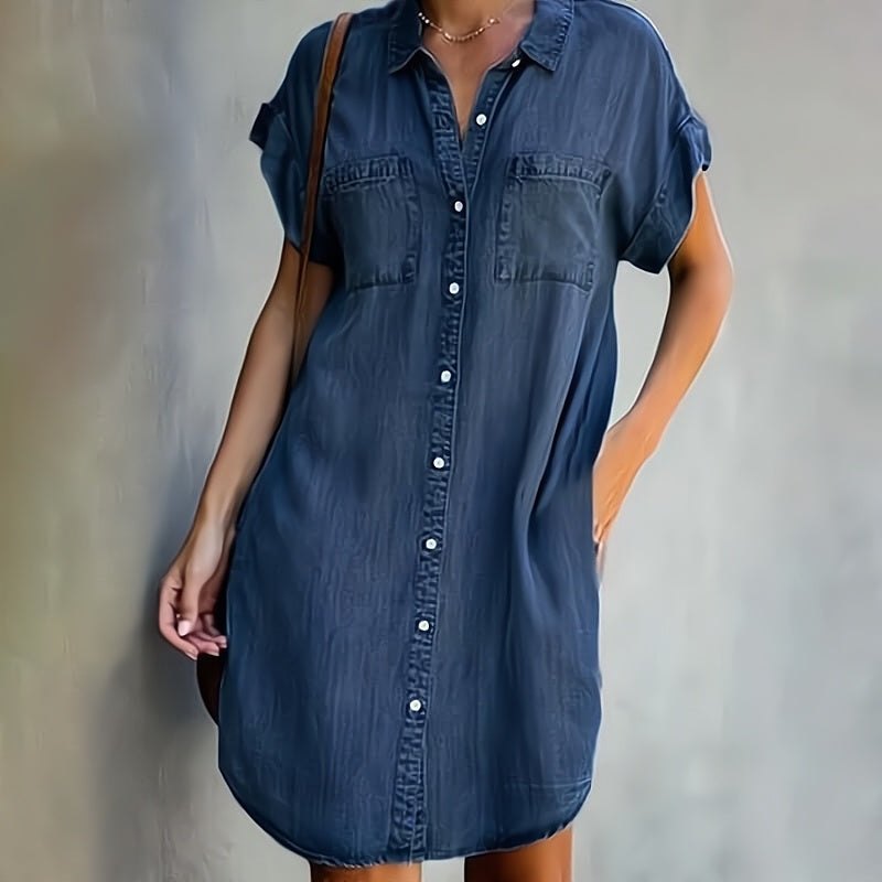 Robe SADIE V-Ausschnitt – Élégance et confort au quotidien
