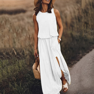 Robe Maxi Jonna – Élégance rétro sans manches, confortable et tendance