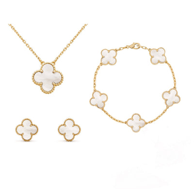 Set de Bijoux Frida Clover – Élégance intemporelle avec collier, bracelet et boucles d'oreilles