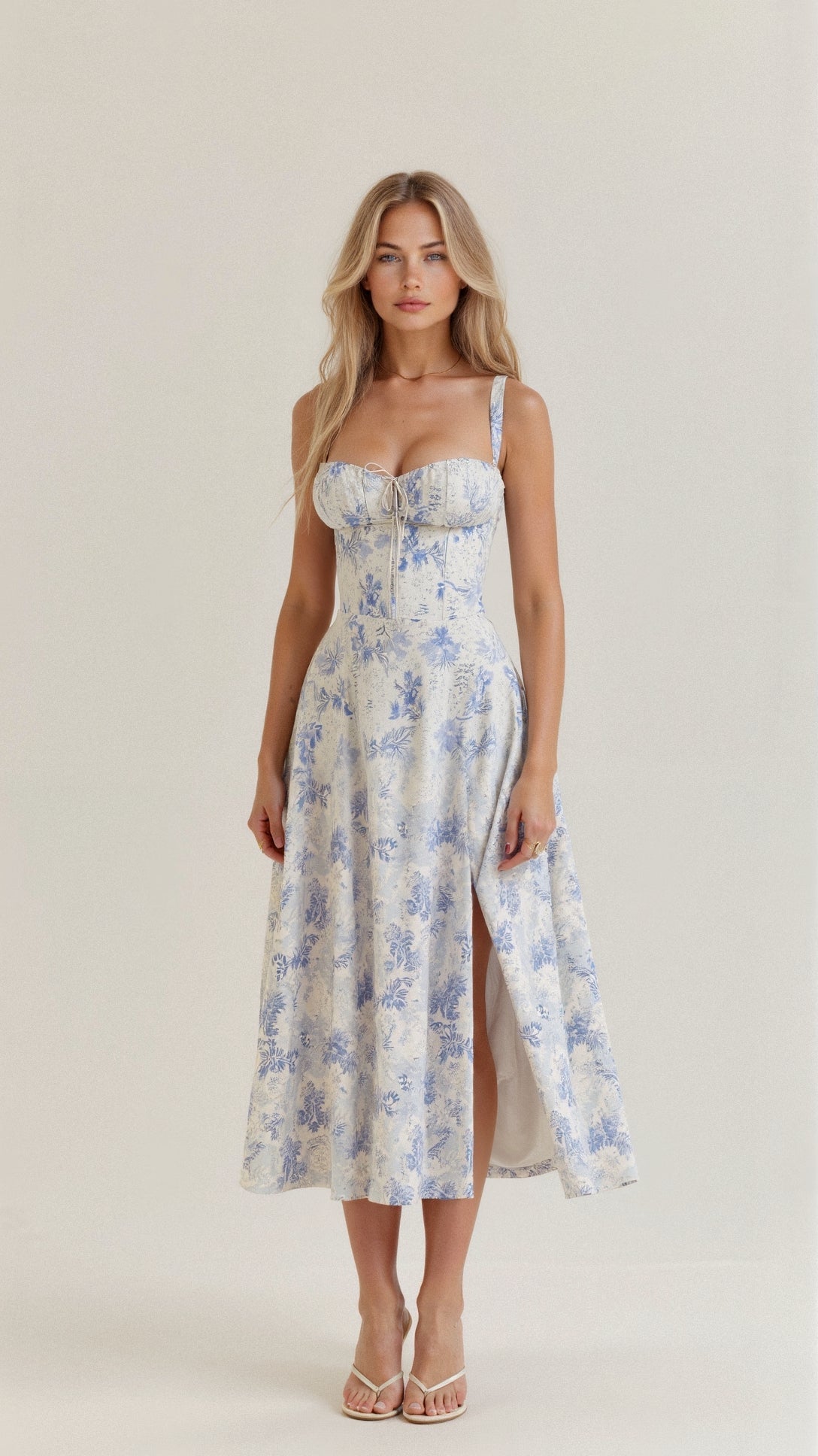 Kiana Robe Midi Corset – Silhouette élégante et coupe fluide pour toutes occasions