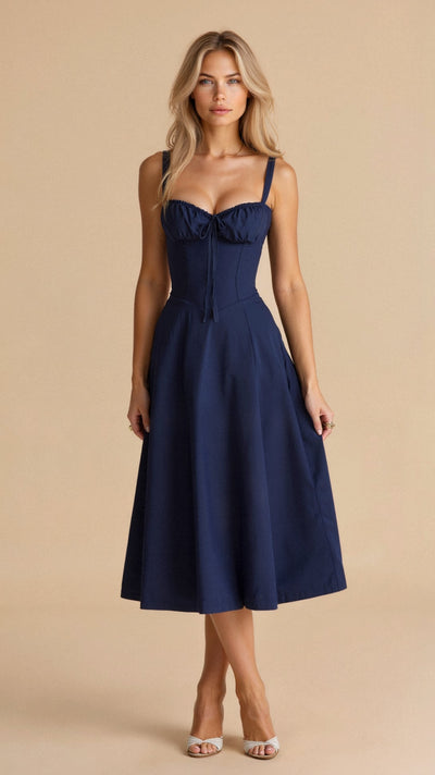 Kiana Robe Midi Corset – Silhouette élégante et coupe fluide pour toutes occasions
