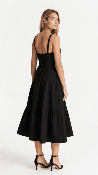 Kiana Robe Midi Corset – Silhouette élégante et coupe fluide pour toutes occasions