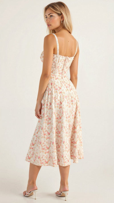 Kiana Robe Midi Corset – Silhouette élégante et coupe fluide pour toutes occasions