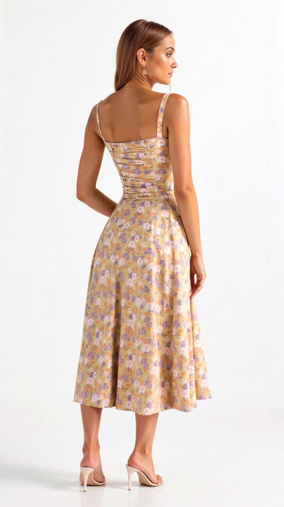 Kiana Robe Midi Corset – Silhouette élégante et coupe fluide pour toutes occasions