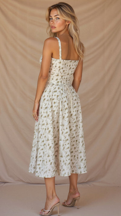 Kiana Robe Midi Corset – Silhouette élégante et coupe fluide pour toutes occasions