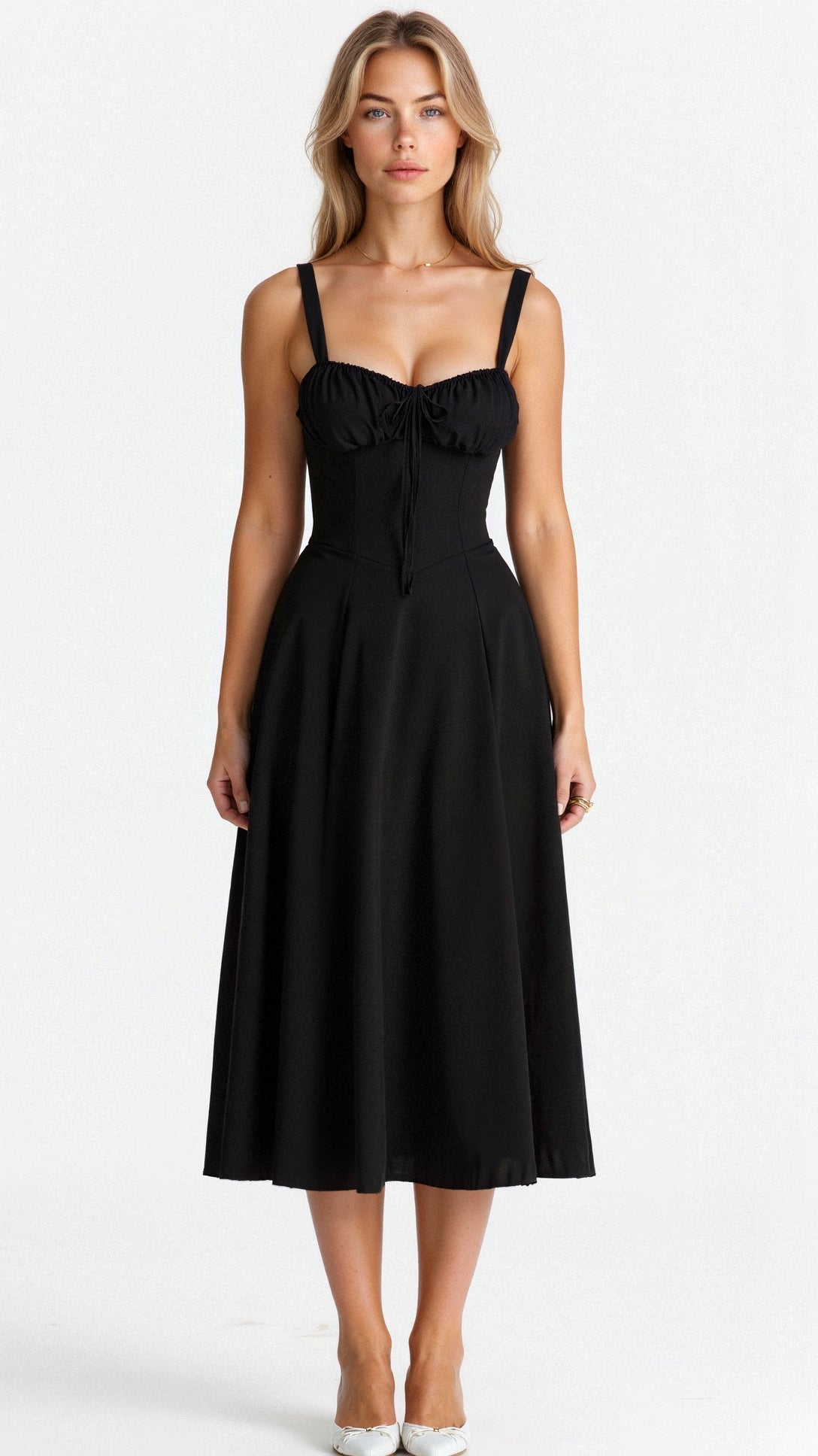 Kiana Robe Midi Corset – Silhouette élégante et coupe fluide pour toutes occasions