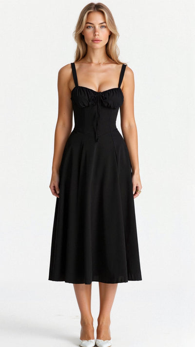 Kiana Robe Midi Corset – Silhouette élégante et coupe fluide pour toutes occasions