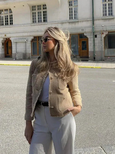 Blazer en Tweed Melinda – Élégance classique avec une touche de modernité