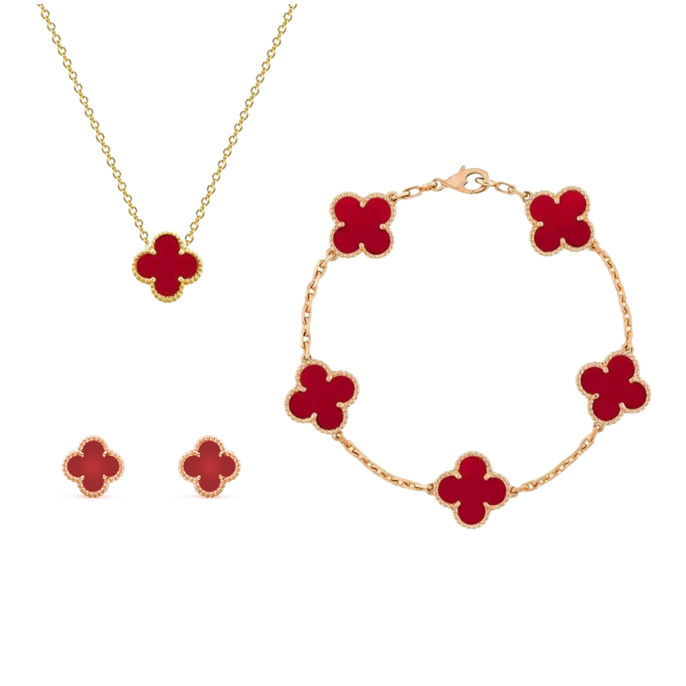 Set de Bijoux Frida Clover – Élégance intemporelle avec collier, bracelet et boucles d'oreilles